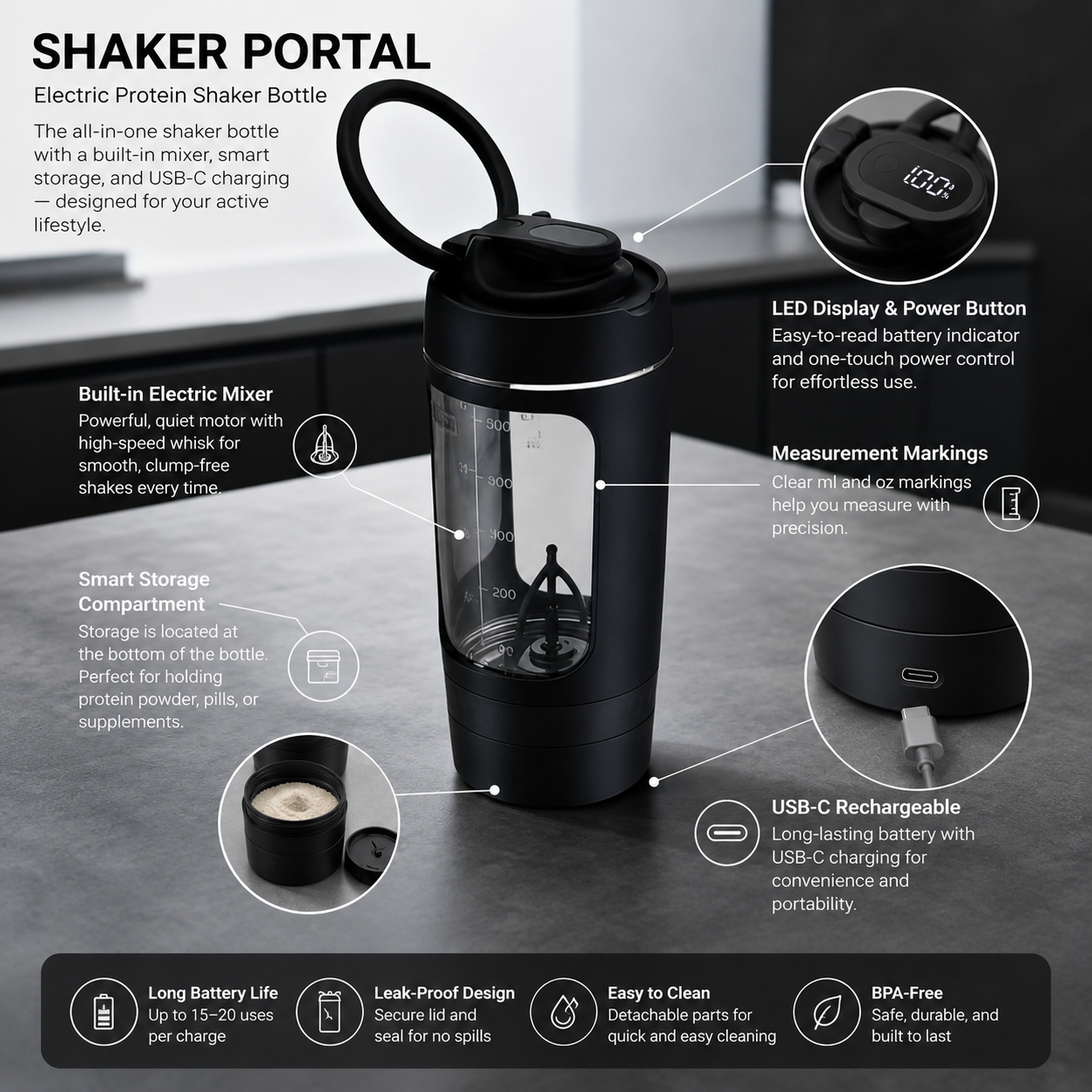 Pro Shaker with Storage Stack